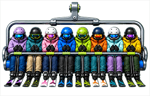 Full ski chairlift