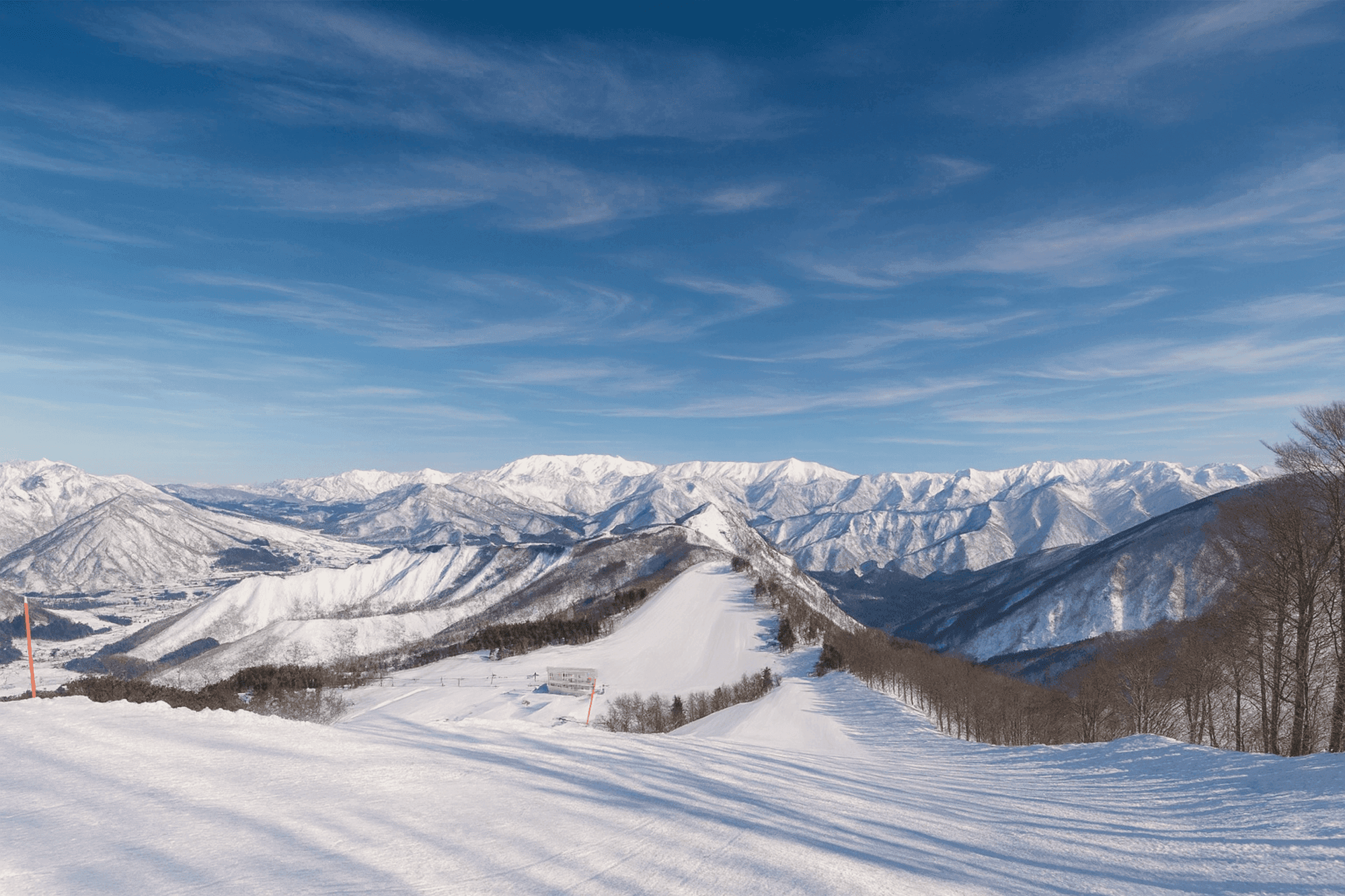 Looking down over Kandatsu Snow Resort